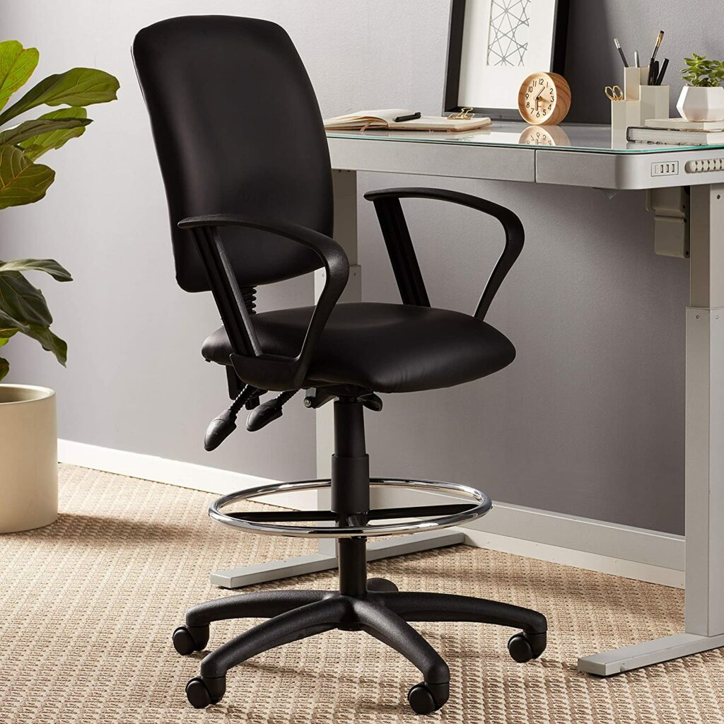 Boss Office Products Multi-Function Drafting Chair with Loop Arms