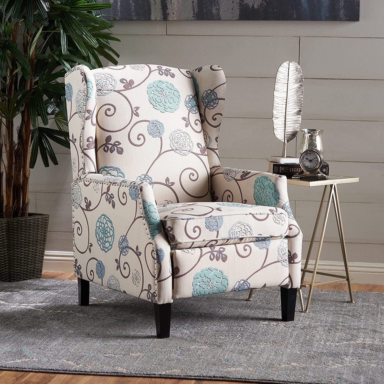 Christopher Knight Westeros Traditional Wingback Fabric Recliner Chair